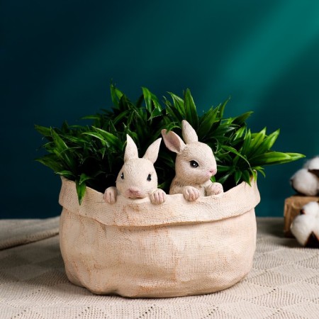 Kashpo "bunnies in a bag" 18x18x16cm, 0.9 liters-3