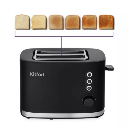 Toster KitFort KT-6217, 870 W, 6 fry modes, 2 toasts, black-3