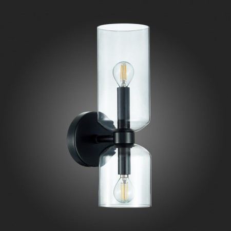 Sconces st. SL1180.401.02. Treviso. 2x40 watts, E14, 12x36 cm, black color-5