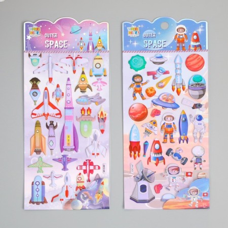 Plastic sticker soft "space" mix 24.8x10.5 cm
