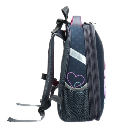 School backpack 38 x 30 x 16 cm, ergonomic back, Stavia "Fluffy", gray-3