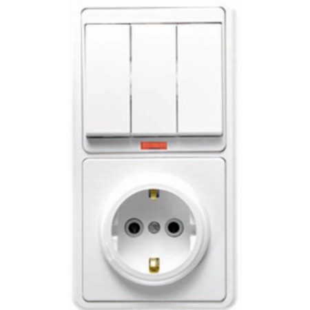 Block "Kuntsevo" 5845 BKVR-054 "Bella", 3 keys, socket, white color