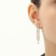 Set 2 objects: earrings, necklace "waterfall" ring, white color in silver, d = 13 cm