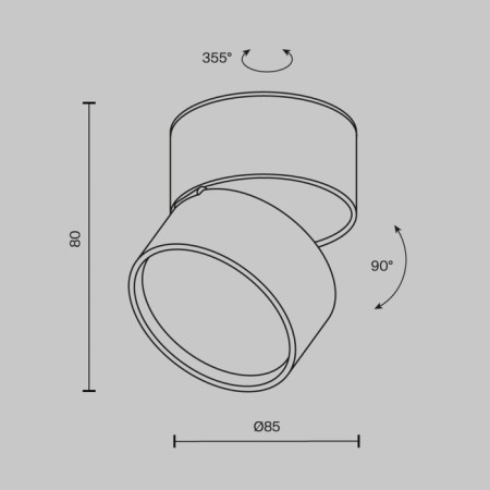 Ceiling light Technical C024CL-12W4K-W-1, LED, 12 W, 85x85x80 mm, 960 lm, 4000k, 2835, white-7