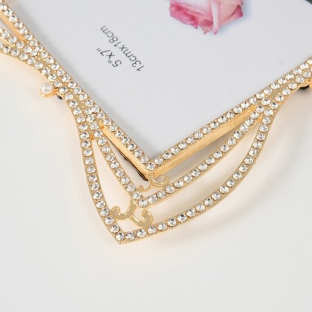 Photo frame Metal 13x18 cm "Four -leaf from rhinestones" 19x24.5 cm-2