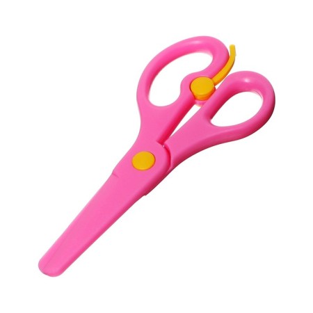 Baby scissors 13 cm, plastic, fixator, rounded ends, in a cardboard box, a mix-4