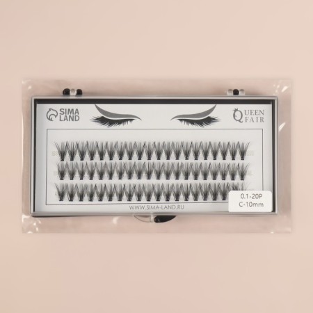 A set of overhead eyelashes "Classic", bundles, 10 mm, thickness 0.1 mm, bend C, 20 D-5