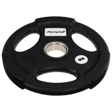 Olympic ONLYTOP disk, rubberized, with triple grip, 5 kg, d = 50 mm-3