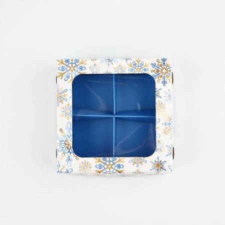 Box for sweets "Golden Sparks", 10.5 x 10.5 x 3.5 cm, New Year-2