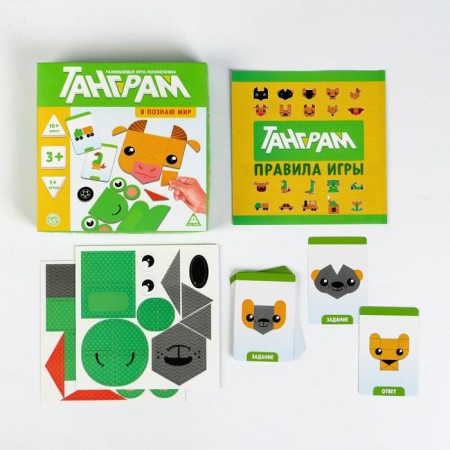 Developing head game “Tangram. I know the world ", 3+-1
