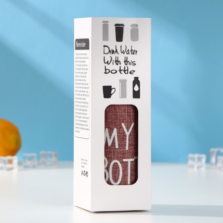 A glass bottle in a rattan case, 400 ml, h = 20 cm, mix color-4