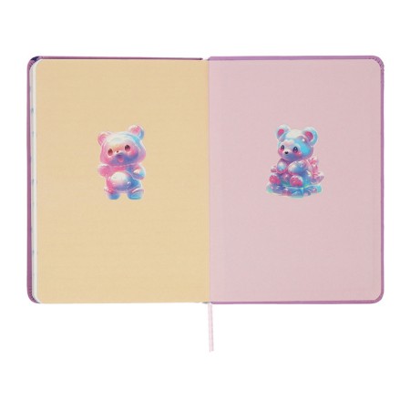 Notebook Gift Book 96l, line, color cut, PVC cover 3D Bear (17.7x12.4cm)-8