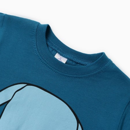 Pajamas for a boy, jeans color, height 110 cm-11