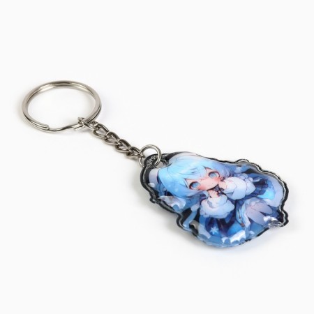 New Year's keychain with a flashlight for the keys "New Year: Snowflakes" 5.3 x 9 cm-3