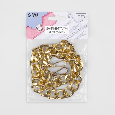 A chain for a bag, with carbines, iron, 22 × 16 mm, 60 cm, gold color-3