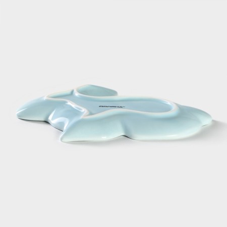 Ceramic Serving Dolyana "Cuties. Bunny ", 17.8 × 12.7 × 1.5 cm, blue color-2