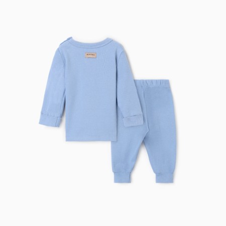 Kit (longshit and trousers) children's minku, dusty blue color, height 86-92 cm-5