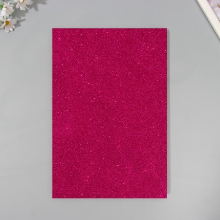 A set of glitter foamiran (5 sheets) 2 mm 20x30 cm, fuchsia-3