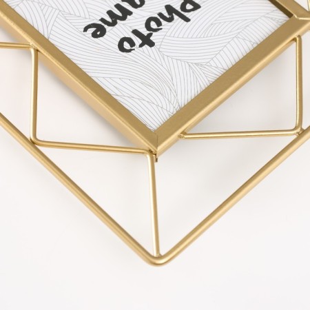 Photo frame Metal in 1 photo 10x15 cm "Loft. Triangles" gold 18x1x22 cm-3