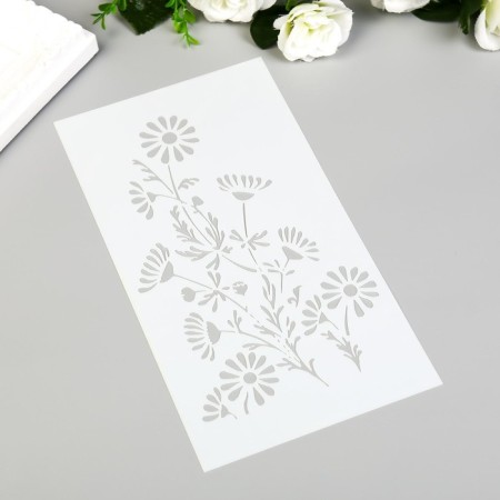 Plastic stencil "chamomile bush" 23x12 cm-1