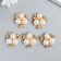 Decor for creativity Metal "3 white pearls with rhinestones" set 5 pcs 2x2 cm