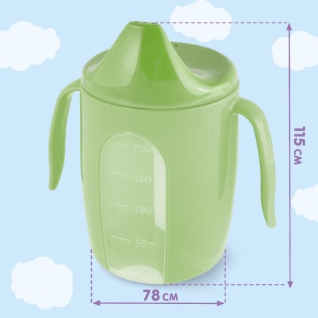 Baby playwrger with hard -spout "Follow Me", 200 ml., With handles, green color-4