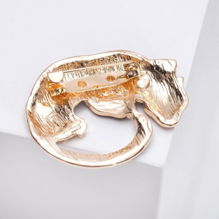 Panther brooch, black color in gold-2