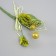 A set of decorative bouquets (12 pcs) "Rose" with brilliance, 5x9 cm, light green