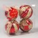 Set of balls plastic D-8 cm, 4 pcs "Festive shine" with red-gold