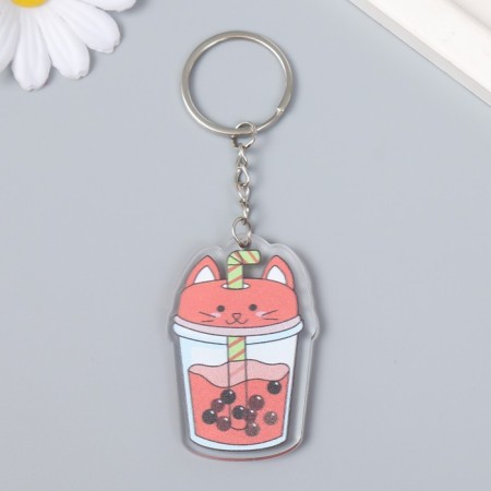 Acryl keychain "Tea drink with balls" mix 5x5.7 cm-1