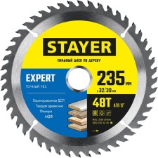 Диск пильный STAYER 3682-235-32-48_z01, по дереву, точный рез, 48T, 235 х 32/30 мм