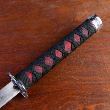 Suv. Product Katana 3V1 on a stand, scabbard fabric, red dragons on black 47/70/89cm-3