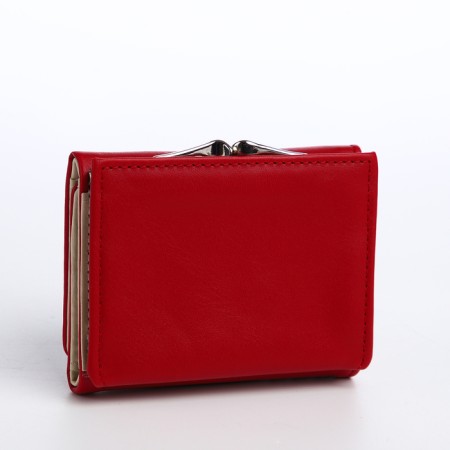 Women's wallet on the button, burgundy color-1