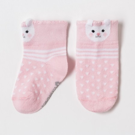 Socks children's baby I'm "bunny", pink color, 10-12 cm