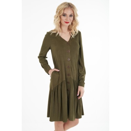 Women's dress, size 42, khaki color-11
