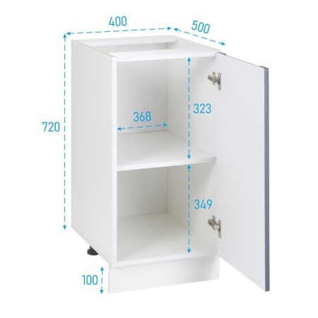 Floor cabinet 400 Helga, 400x500x824, white/Marengo software MDF-1