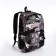 Youth backpack from textiles, 3 pockets, black/purple color