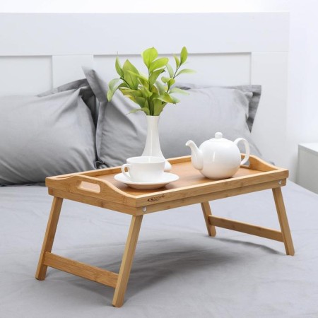 Breakfast table for breakfast with folding legs, 50 × 30 × 23 cm, bamboo-1