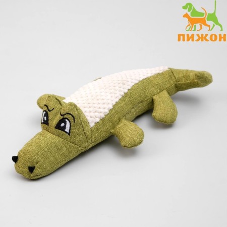 Textile toy "crocodile" with a squeak, 30 cm, green