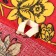 Towel 35x60cm Khokhloma, Red, Waffle, 120 g/m, HL100%