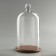 Glass dome-redflower with a ball on the stand "Rodrik", 29x15 cm, glass, brown