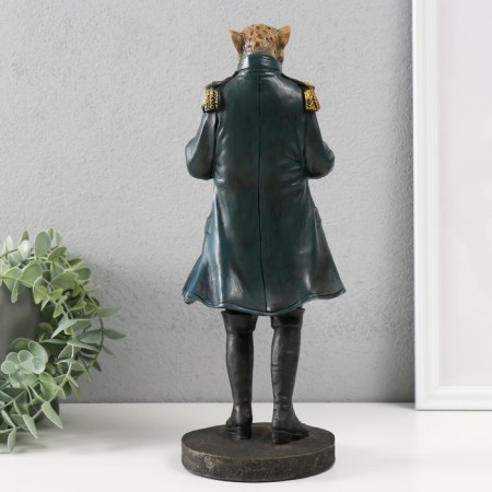 Souvenir Polystone "Cheetah in the Blue Camisole" 12.5x11.5x31 cm-2
