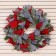 New Year's wreath d- 28 cm "Cozy fairy tale" striped and red ribbons