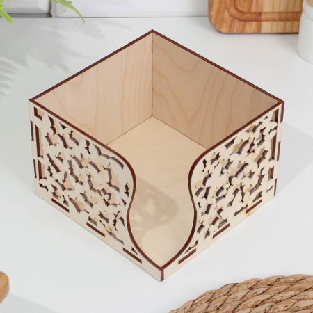 Wooden napkin "Butterflies", 14 × 12.5 × 9 cm-1