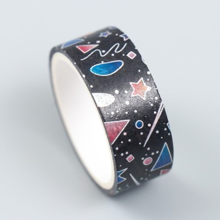 Adhesive tape paper "Space signs" set of 4 pcs width 0.5; 1; 1.5 cm winding 2.5 m-3