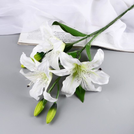 Artificial flowers "Lilia Galant" d-13 cm 66 cm, white