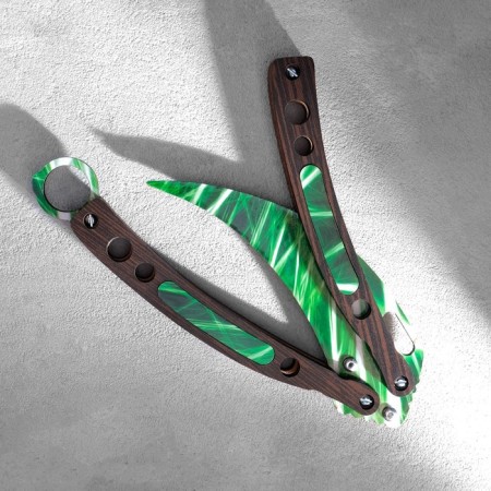 Wooden souvenir "Babochka. Cerambit", Green-1