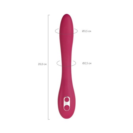 Multifunctional vibrator L’Eroina Caberna, 20 cm, silicone, burgundy color-2