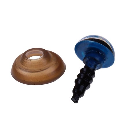 Eyes for dolls, screw with plugs, translucent, set 4 pcs. 0.8 x 0.8 cm, blue color-1
