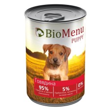 Canned food Biomenu Puppy for puppies Beef 95%-mimo, 410g